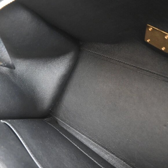 CELINE Logo Trapeze 2way Shoulder Hand Bag Leather Blue Black White 77EF941 - Picture 12 of 15